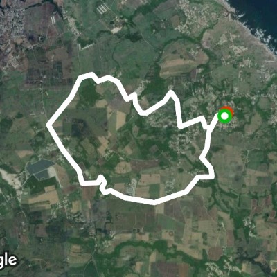 St. Lucy's Parish Ch via Mt. Poyer walking route map in Half Acre