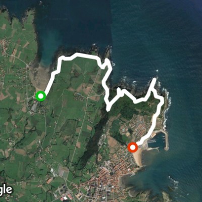 Luanco-Bañugues-Moniello-Punta la Vaca - Luanco walking route map in Peroño