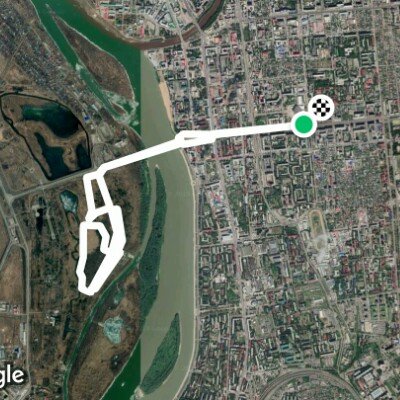 Along the paths of Victory Park walking route map in Omsk