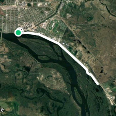 Levee Trail By The River walking route map in Portage