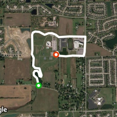 Freedom Park walking route map in Greenwood