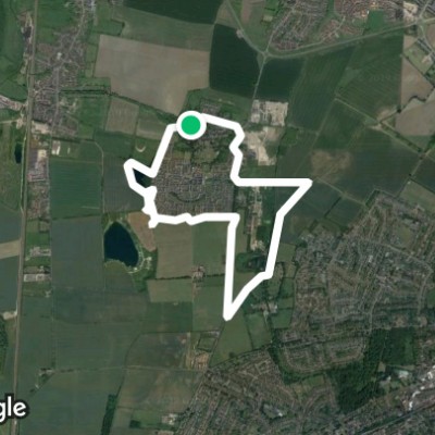 Wide perimeter of Fairfield park walking route map in Letchworth Garden City