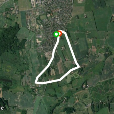 Evening tour with the dog walking route map in Harlev