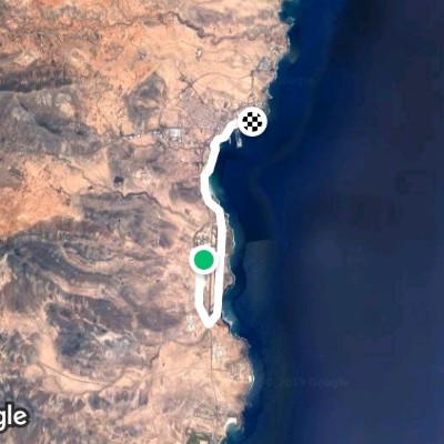 Airport - House of Galicia walking route map in Puerto del Rosario