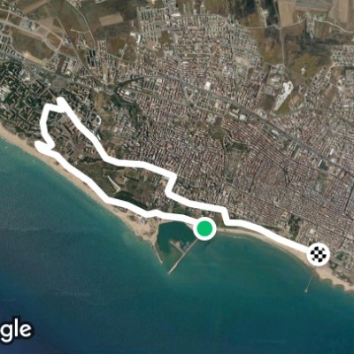 Porto Rifugio di Gela walking route map in Gela