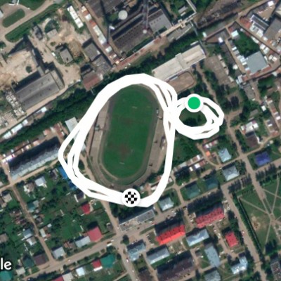 At the stadium walking route map in Vyatskiye Polyany