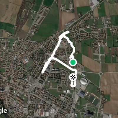 Via Giovanni Falcone walking route map in Pozzo Cavato