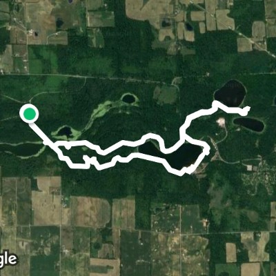Chain O'Lakes State Park walking route map in Avilla