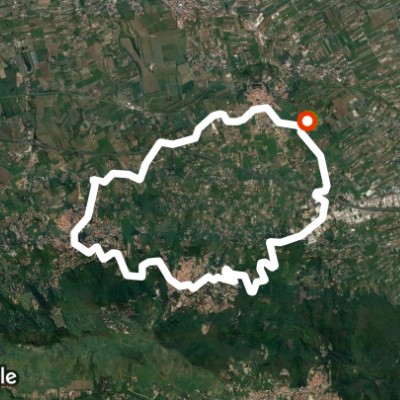 Tour around the Roman castles walking route map in San Cesareo