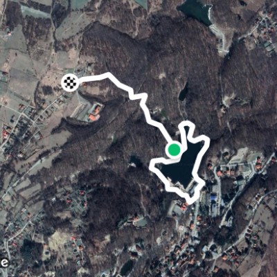 Lake Ursu walking route map in Sovata