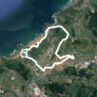 Barinatxe-Barrika-Sopelana-Barinatxe walking route map in Sopelana