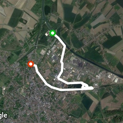 The water station walking route map in Essars