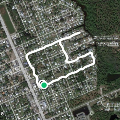 Massachusetts Avenue walking route map in Rotonda West