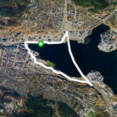 The bridges around walking route map in Sundsvall