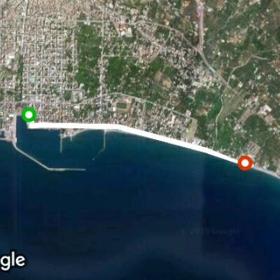 Kalamata beach walking route map in Kalamata