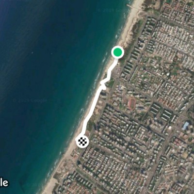 Kiryat Yam Promenade walking route map in Kiryat Yam