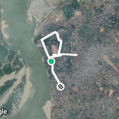 Bihar School of Yoga By Shamant walking route map in Munger