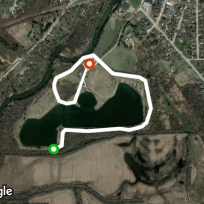 Buamen Park and river walk walking route map in Cherry Valley