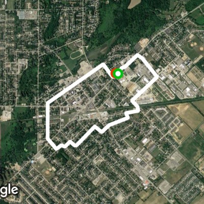 Woodeye's route walking route map in Strathroy