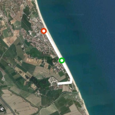 Conero Regional Park walking route map in Marcelli