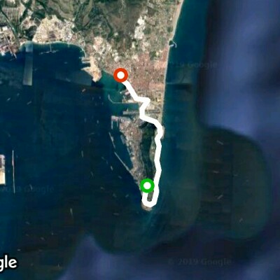 Europa point back road walking route map in Gibraltar