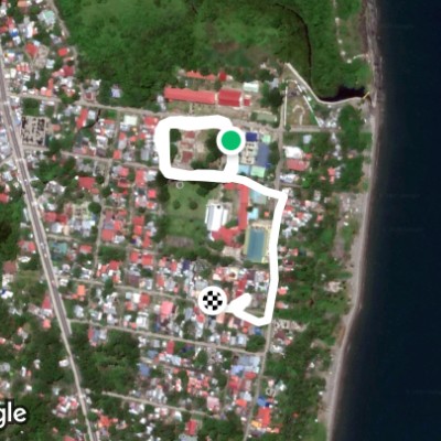 Toulouse Public Plaza walking route map in Tolosa