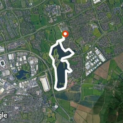 Caldecotte Lake, Milton Keynes walking route map in Browns Wood