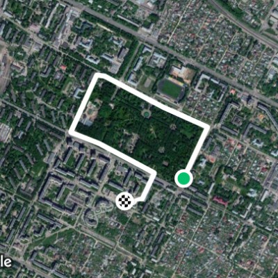 Peace Park walking route map in Kolomna