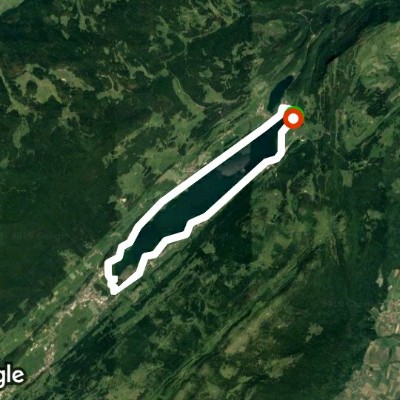 Lake of joux walking route map in L'Abbaye