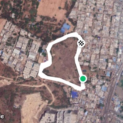 Nerella lake and park walking route map in Kothaguda