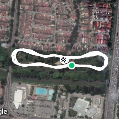 Tunku Park walking route map in Perai