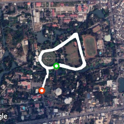 Sanam Chan Palace walking route map in Nakhon Pathom
