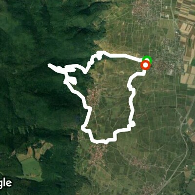 The three castles walking route map in Eguisheim