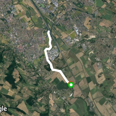 Midi-pompertuzat Canal walking route map in Belberaud