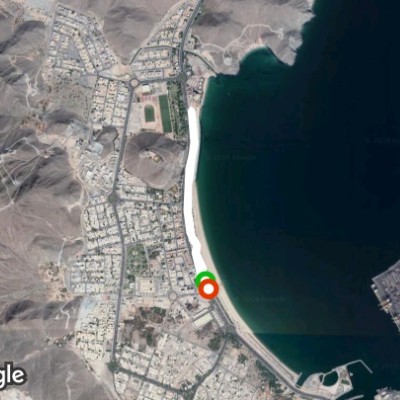 Al Mutlaa Public Park walking route map in Khor Fakkan