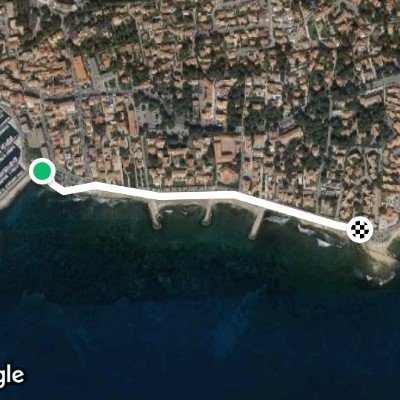 General Leclerc Avenue walking route map in Sausset-les-Pins