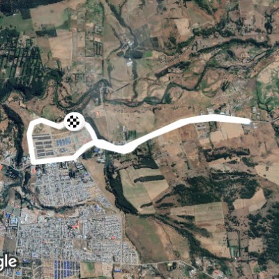 Austral University, Patagonia Campus walking route map in Coyhaique