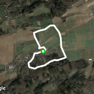 Třebotov walking route map in Kosoř