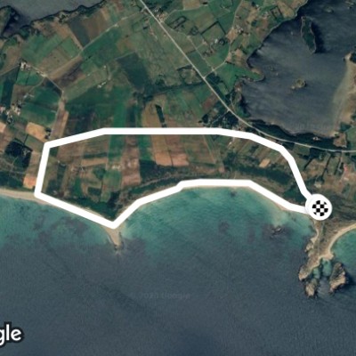 The sea sand via Kviljo walking route map in Farsund