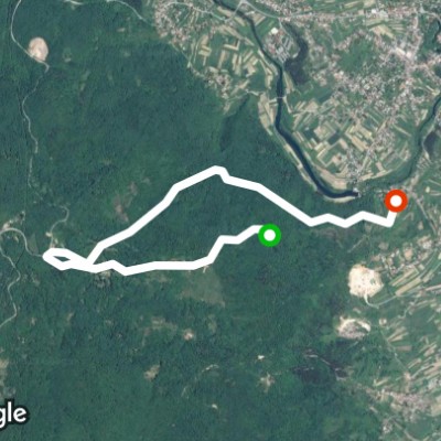 Hiking trail walking route map in Ogulin