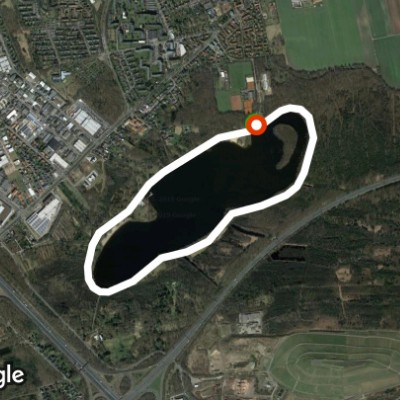 Altwarmbüchener lake walking route map in Hannover