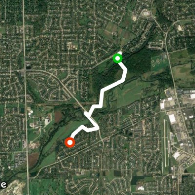 DuPage River Trail walking route map in Bolingbrook