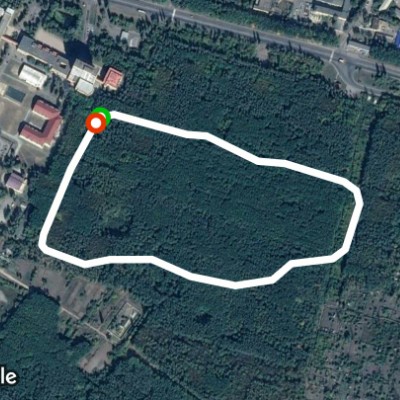 Polytechnic Forest walking route map in Sumy