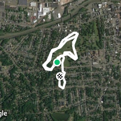 Walnut Hill Park walking route map in New Britain