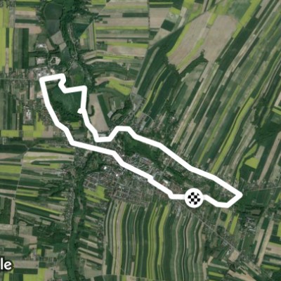 Bychawa Castle walking route map in Bychawa