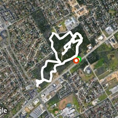 Park trails walking route map in Selma