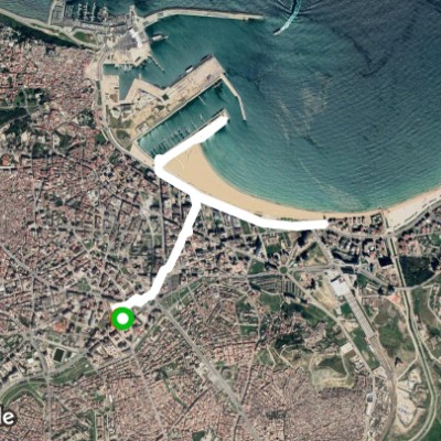Tangier seafront walking route map in Tangier