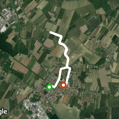 Linear travel walking route map in Ceggia