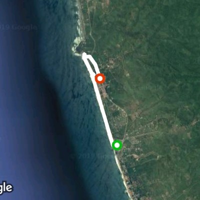 Sanctuary of olon walking route map in Simón Bolívar