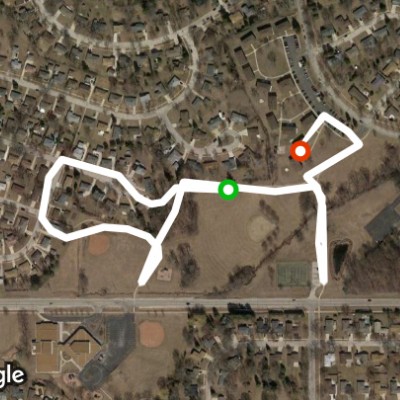 Park trail walking route map in Oak Creek